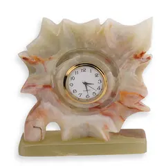 Ceas model frunza din Onix de Pakistan - 11,5cm