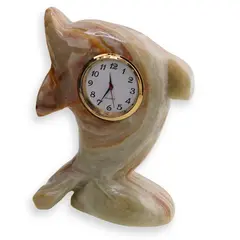 Ceas model delfin din Onix de Pakistan - 11cm