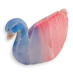Figurina slefuita din Onix de Pakistan colorat, lebada - 10cm