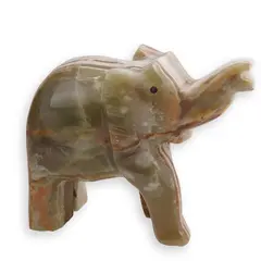 Figurina slefuita din Onix de Pakistan, elefant - 10cm