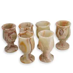 Set 6 pahare din Onix de Pakistan - 4x7cm