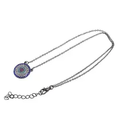 Colier feng shui Ochi protector cu zirconii, 28mm