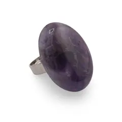 Inel reglabil Ametist oval, 30mm