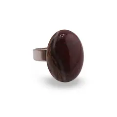 Inel reglabil Jasp rosu oval, 18-20mm