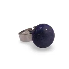 Inel reglabil Lapis Lazuli rotund, 14mm
