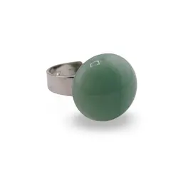 Inel reglabil Malachit rotund, 16mm