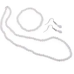 Set cercei cu agatatoare, colier si bratara Opalit sfere, 4-6mm