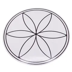 Abtibild sticker Feng Shui cu Floarea Vietii - alb, 12cm
