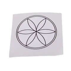 Abtibild sticker Feng Shui cu Floarea vietii - alb, 5,5cm