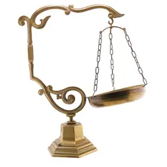 Balanta decorativa vintage din alama cu taler, 40cm