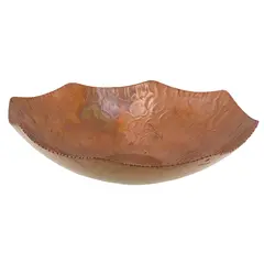 Bol decorativ vintage din cupru batut manual, 24cm
