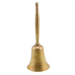 Clopotel vintage din alama cu maner lung, 17cm