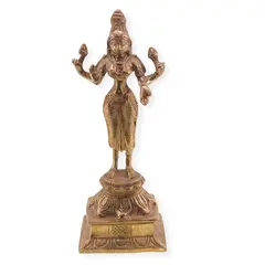 Decoratiune vintage din alama cu zeita Lakshmi - 25,5cm