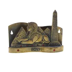 Decoratiune vintage din alama suport pentru servelete cu tematica egipteana, 7cm