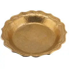 Farfurie adanca vintage din alama, margine dantelata - 26cm