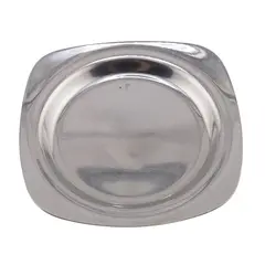 Farfurie metalica decorativa vintage patrata cu colturi rotunjite - 9,5cm