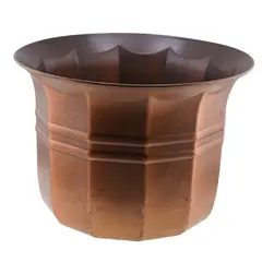 Ghiveci decorativ vintage din cupru fasonat - 14,5cm