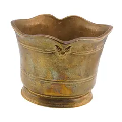 Ghiveci ornamental vintage din alama, 12cm