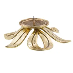Sfesnic vintage din alama in forma de floare, 21cm