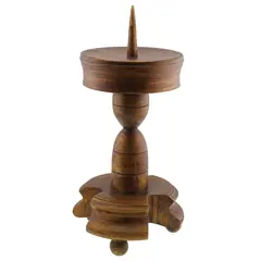 Sfesnic vintage din lemn sculptat cu suport - 26,5cm