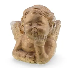 Suport de lumanare Inger auriu ganditor, 15cm