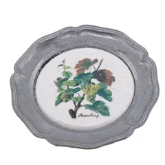 Tavita decorativa metalica vintage cu insertie ceramica, 10cm
