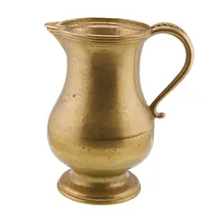 Ulcior vintage din alama cu maner gravat, 18cm