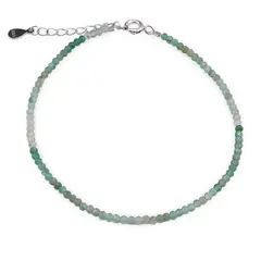 Bratara Onix verde degrade sfere fatetate cu Argint 925, 2mm