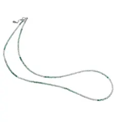 Colier Onix verde degrade sfere fatetate cu Argint 925, 2mm