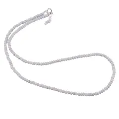 Colier Opal albastru discuri fatetate cu Argint 925, 3-4mm