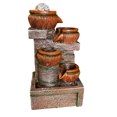 Fantana arteziana electrica, decoratiune Feng Shui pentru interior, model ulcioare in trepte