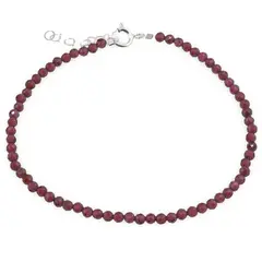 Bratara Granat Rhodolit sfere fatetate cu Argint 925, 3mm