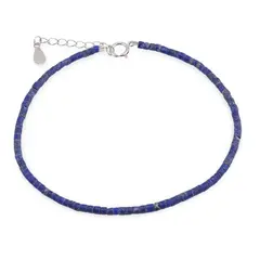 Bratara Lapis Lazuli tuburi cu Argint 925, 2mm