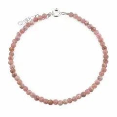 Bratara Rodocrozit sfere fatetate cu Argint 925, 4mm