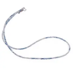 Colier Acvamarin cuburi fatetate cu Argint 925, 2mm