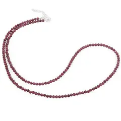Colier Granat Rhodolit sfere fatetate cu Argint 925, 3mm