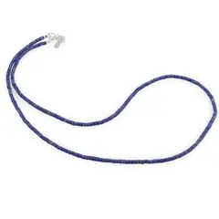 Colier Lapis Lazuli tuburi cu Argint 925, 2mm