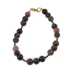 Bratara Armura Energetica - Turmalina multicolora 6mm si Hematit 2mm