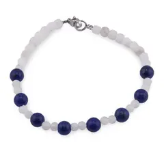 Bratara Ochii Cerului - Piatra lunii 4mm si Lapis Lazuli 6mm