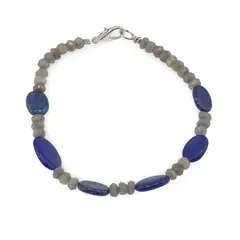 Bratara Orizont Celest - Labradorit 4mm si Lapis Lazuli 10-13mm