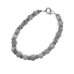 Bratara Piatra lunii gri sfere fatetate 5-6mm si discuri fatetate 4mm