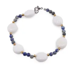 Bratara Visul Inteleptului - Lapis Lazuli 4mm si Opal 13-15mm