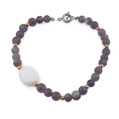 Bratara Viziune Celesta - Iolith 6mm si Opal alb 13-15mm