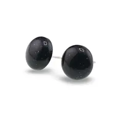 Cercei cu surub Goldstone albastru semisfere, 12mm