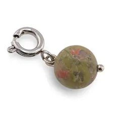 Pandantiv / Breloc cu Unakit mat sfera, 10mm