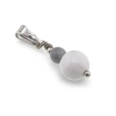 Pandantiv Howlit sfere 8mm si Obsidian fulg de nea sfere 4mm