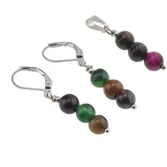 Set Cercei si Pandantiv Mix Ochi de Tigru sfere, 6mm