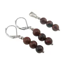 Set Cercei si Pandantiv Obsidian Mahon sfere, 6mm