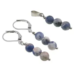 Set Cercei si Pandantiv Sodalit sfere, 6mm