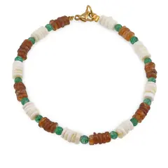 Bratara Granat Hessonit si Opal discuri 4-5mm, Onix verde sfere 3mm